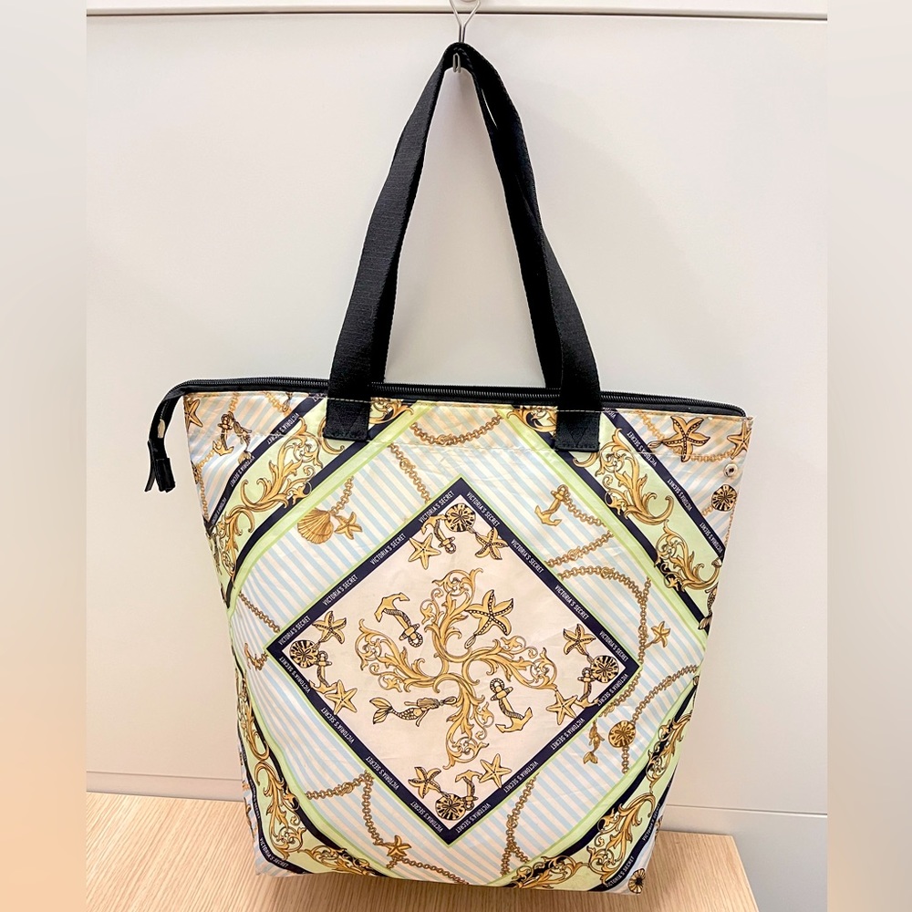 Victoria’s Secret Cooler Insulated Tote Bag Large Canvas Carryall Tote Nautical